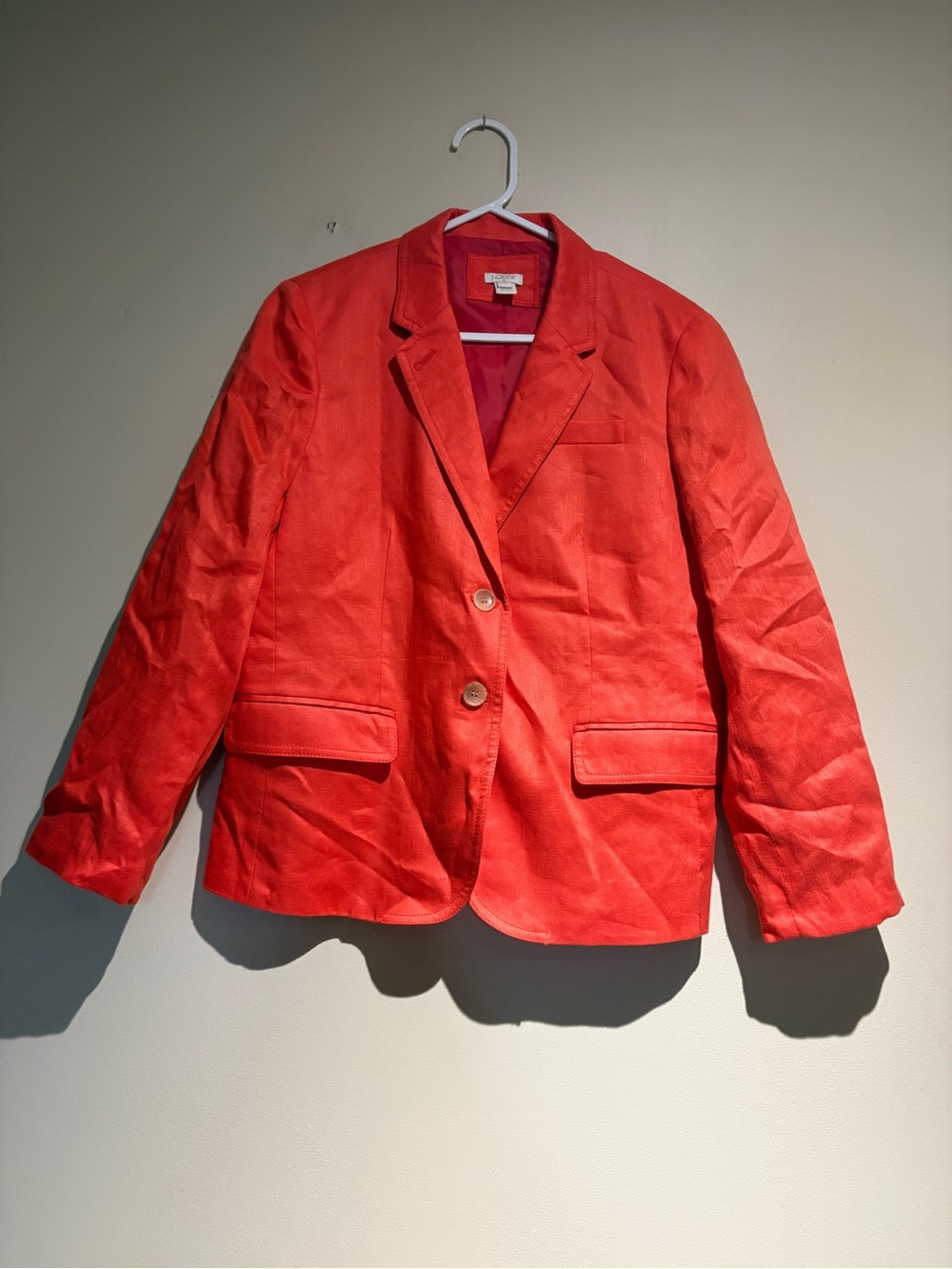 J Crew Linen Schoolboy Blazer Sz 12 Lined Office Corporate Professional Altered
